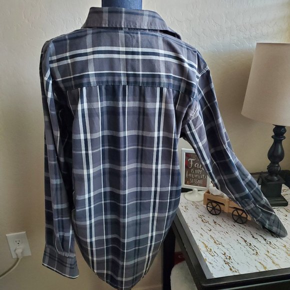 Beverly Hills Polo Club Black Long Sleeve Plaid Button Up Shirt Men's Size Large - Picture 5 of 6